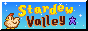 a button with the stardew valley logo and a chicken